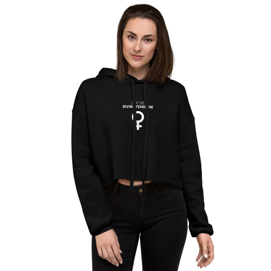 I am the Divine Feminine Crop Hoodie